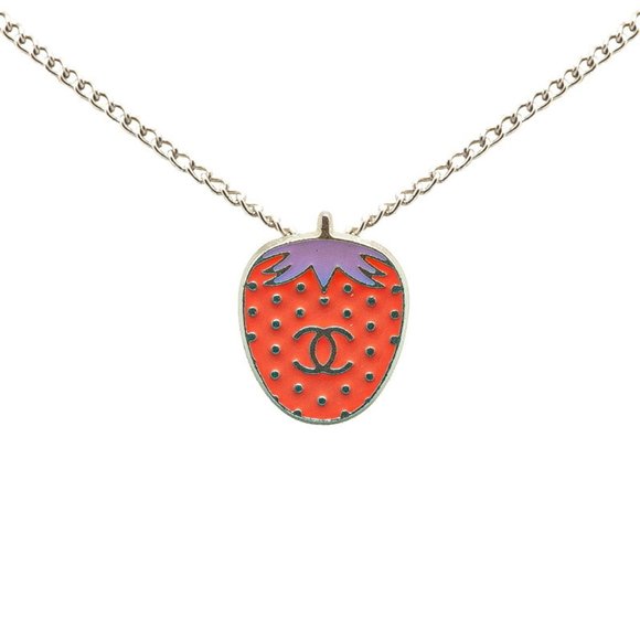 CHANEL Red Logo Necklace - Picture 1 of 4